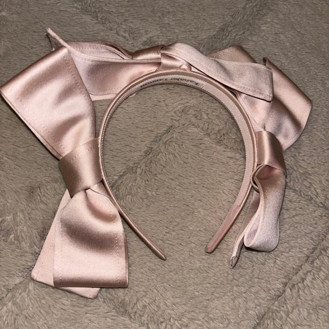 kanako tamuraカチューシャ ピンク サテンリボンヘッドバンド