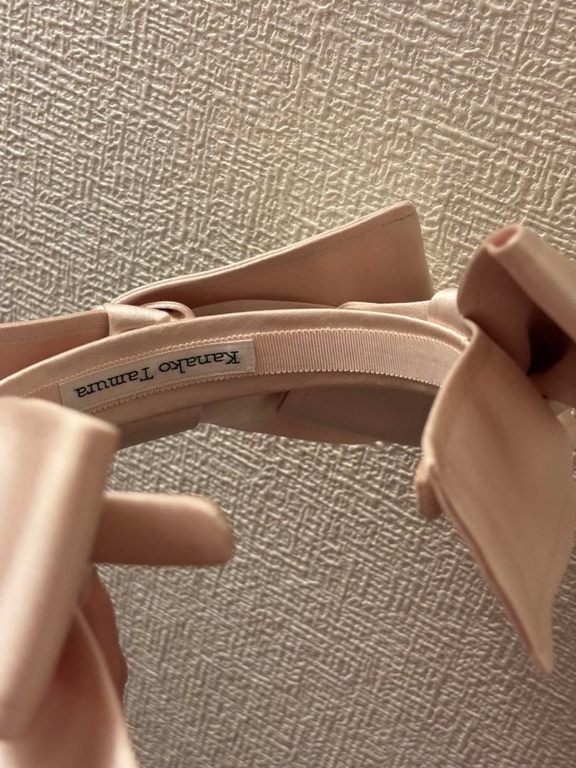 kanako tamuraカチューシャ ピンク サテンリボンヘッドバンド