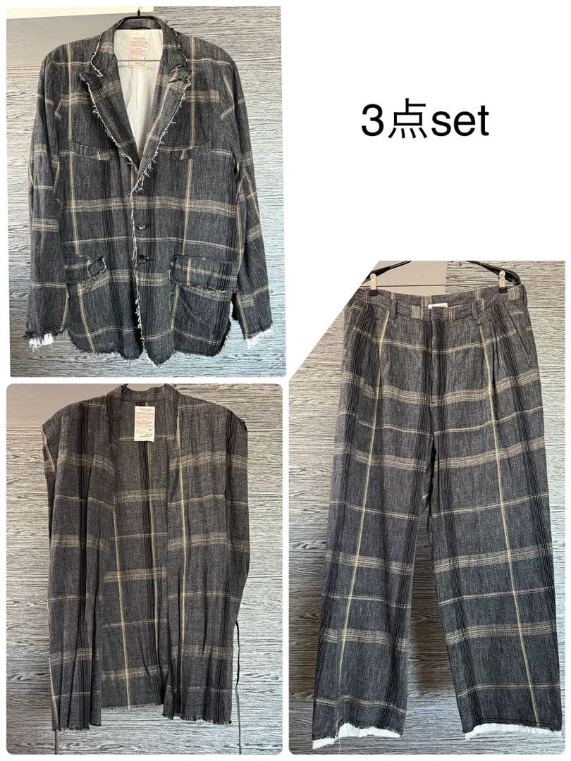 【試着のみ/ 3点set / Lサイズ】NICENESS 23AW セットアップ