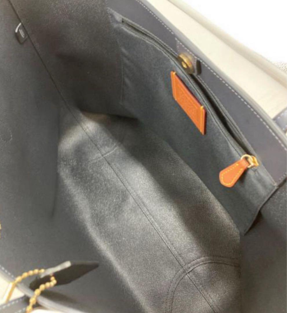 コーチ COACH チェリー柄が映える 落ち着きネイビートート