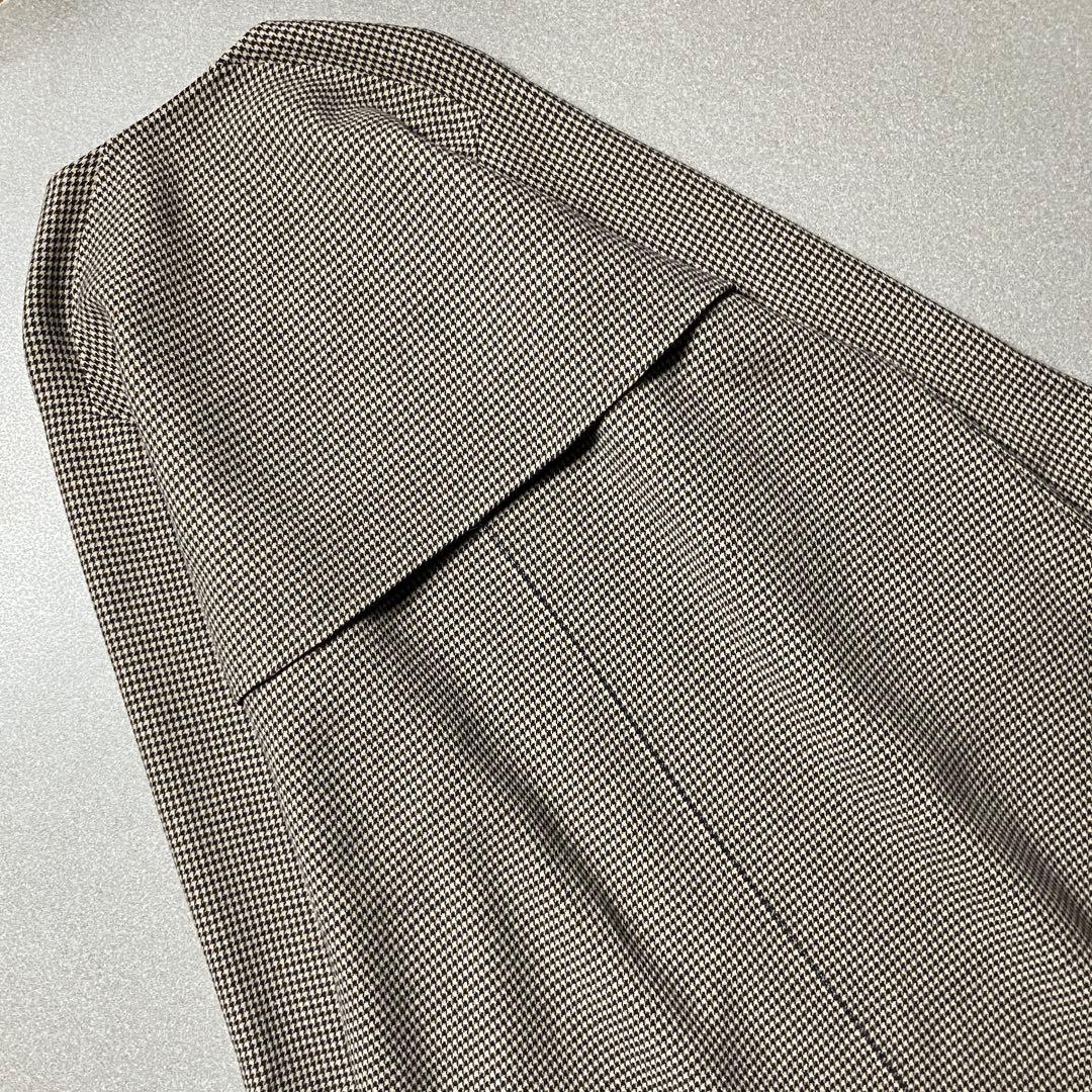 【美品✨ウール100%】ギャルリーヴィー ダブルフェイスノーカラーコート千鳥格子