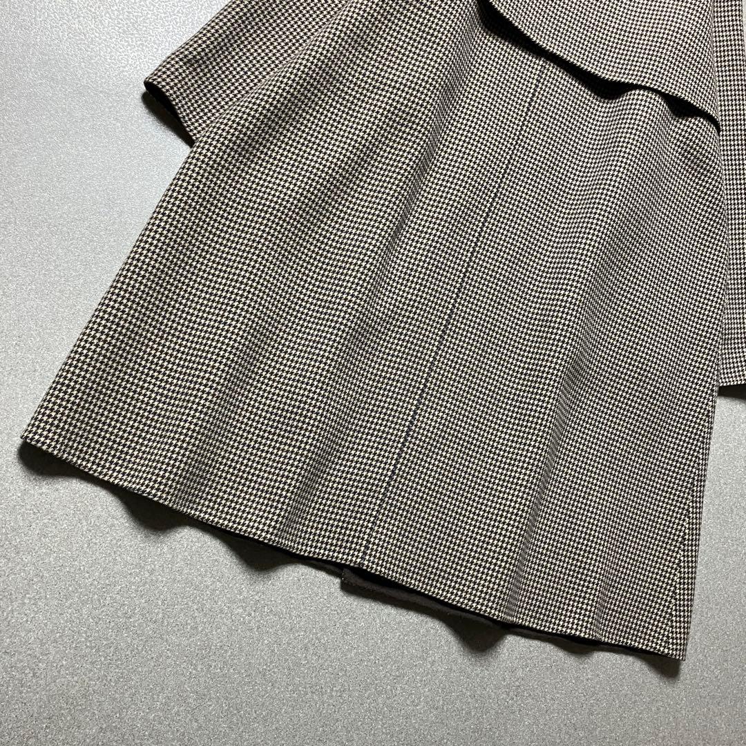 【美品✨ウール100%】ギャルリーヴィー ダブルフェイスノーカラーコート千鳥格子