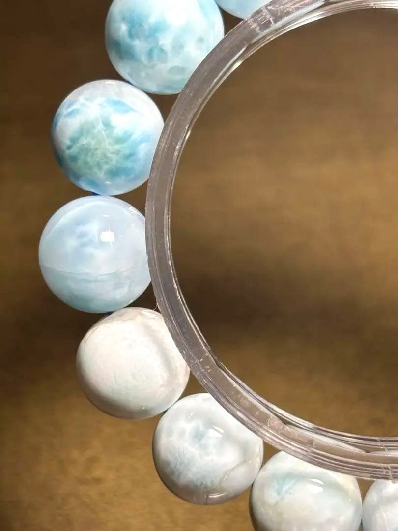 【新入荷】　ラリマー　ブレス13.1〜13.8㎜（新品未使用）波模様　高品質