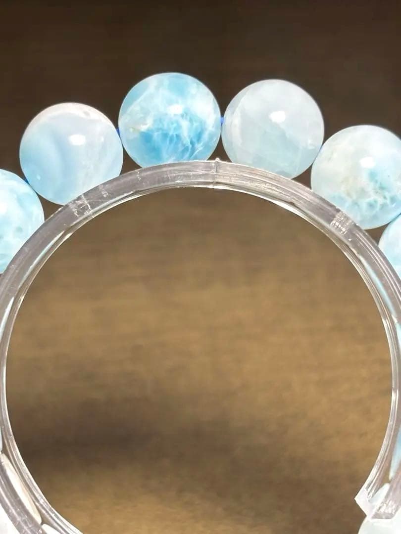 【新入荷】　ラリマー　ブレス13.1〜13.8㎜（新品未使用）波模様　高品質