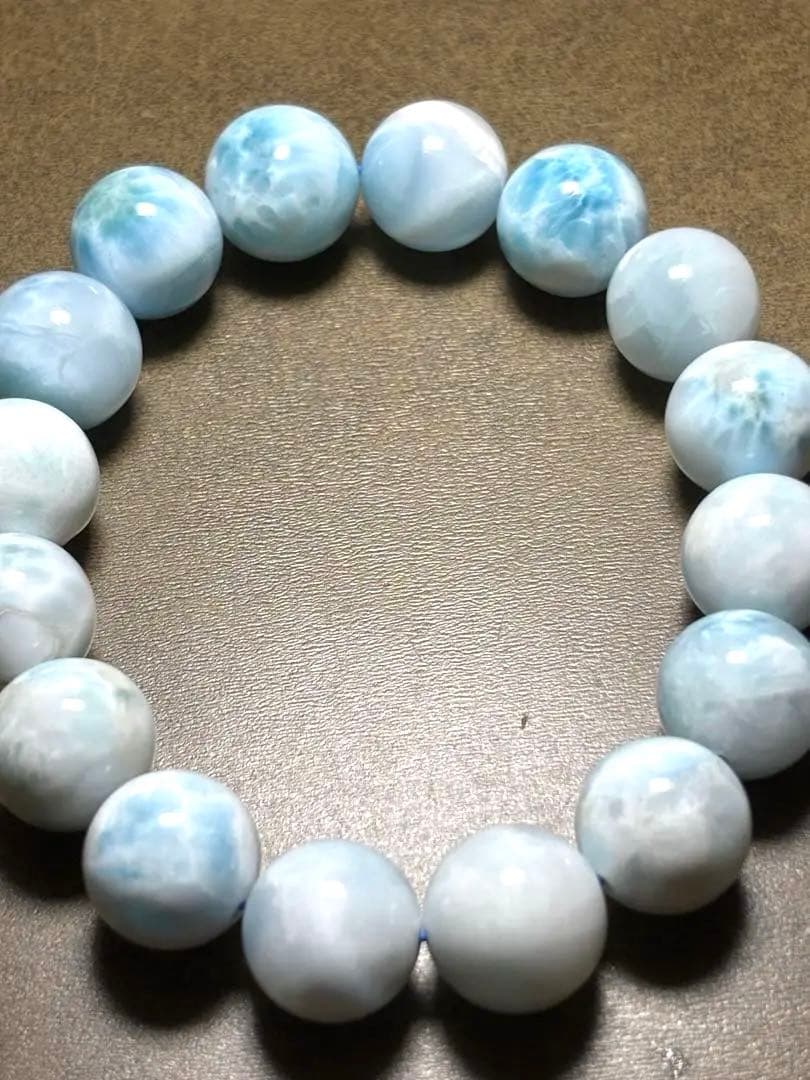 【新入荷】　ラリマー　ブレス13.1〜13.8㎜（新品未使用）波模様　高品質