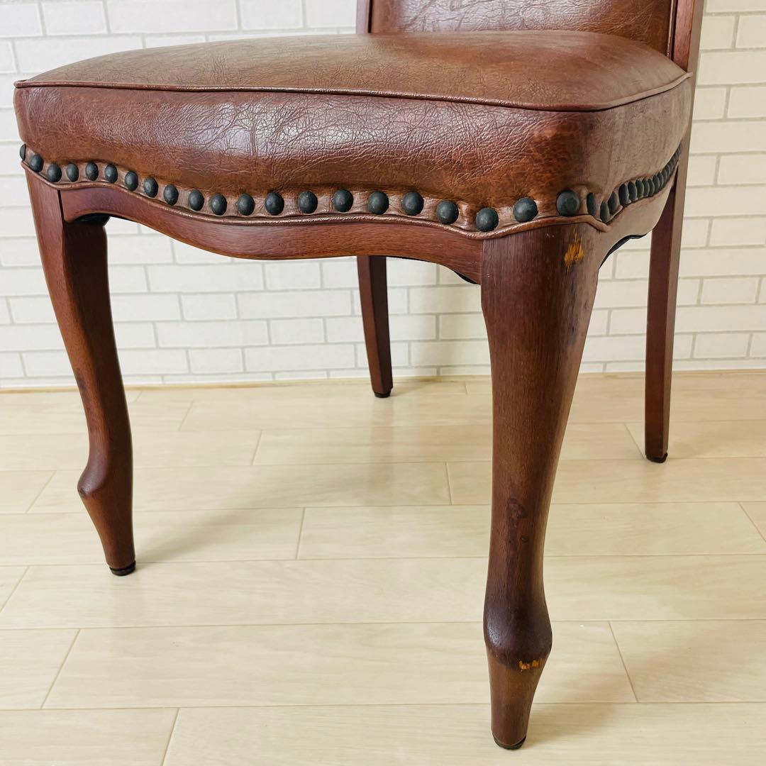 maruni マル二木工 ブラウン ダイニングチェア ベルサイユ 鋲打ち 貴族