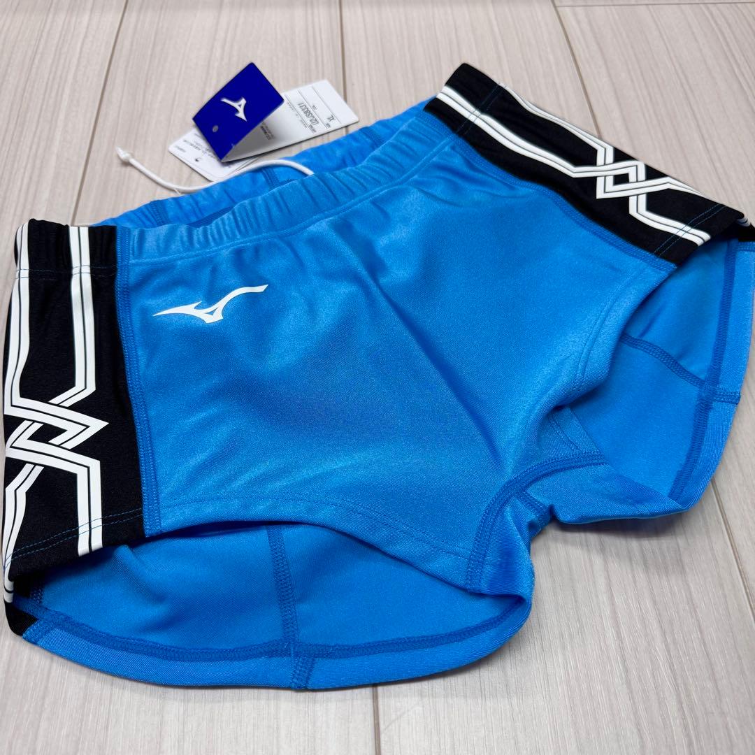 ミズノ　女子陸上レーシングショーツ(スパッツ型)　XL　サックスブルー×ブラック
