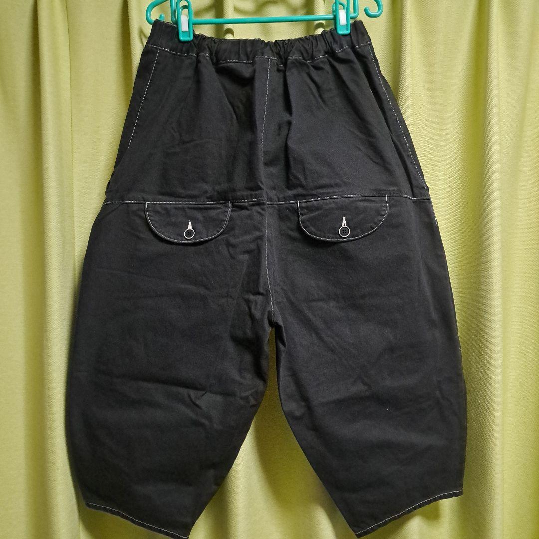 tumuguツムグ 顔料染フレンチドリル ティンカーパンツ ブラック