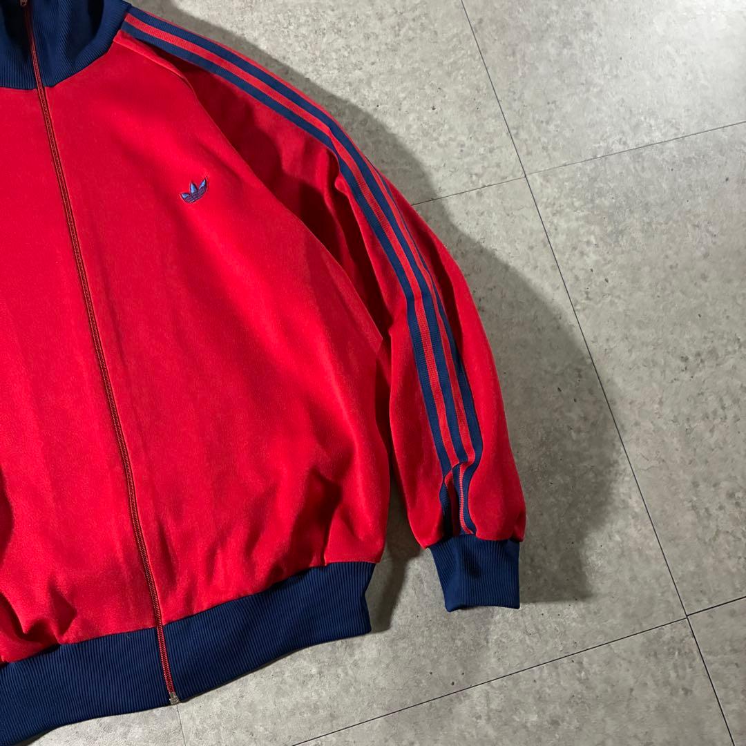 極美品6号 80sデサントadidasトラックジャケット西ドイツ赤ネイビー