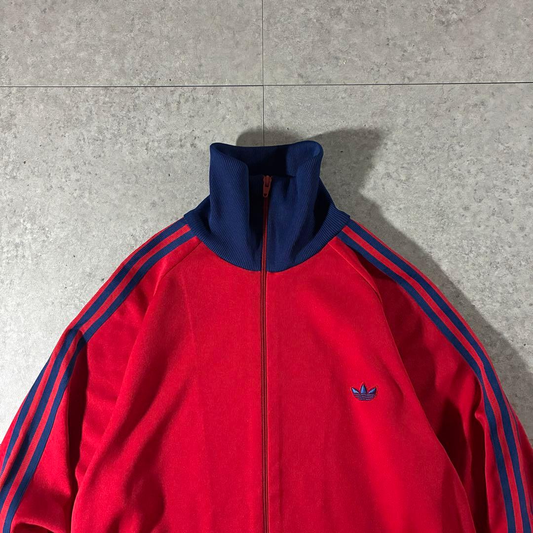 極美品6号 80sデサントadidasトラックジャケット西ドイツ赤ネイビー