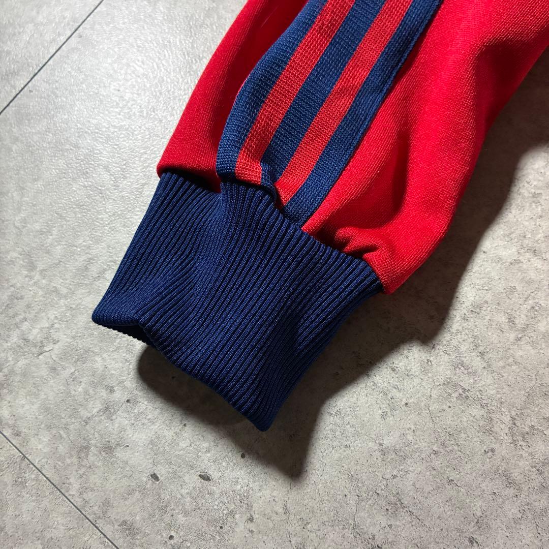 極美品6号 80sデサントadidasトラックジャケット西ドイツ赤ネイビー