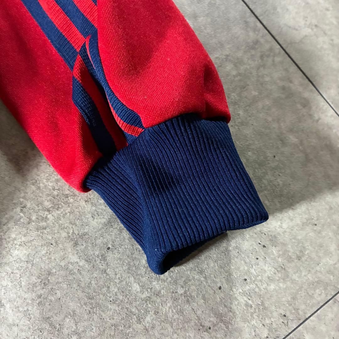 極美品6号 80sデサントadidasトラックジャケット西ドイツ赤ネイビー