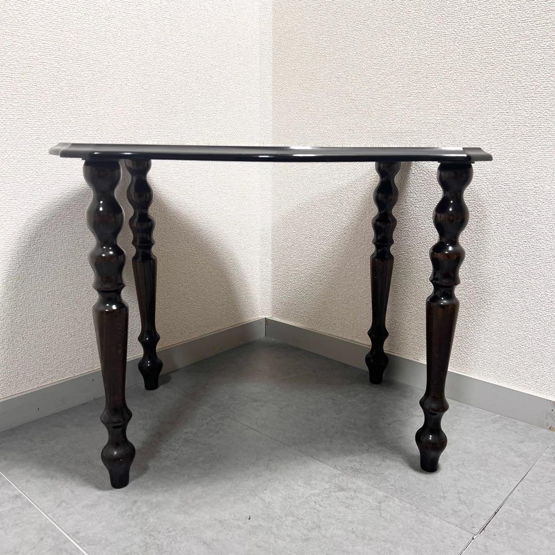 イタリア製 象嵌細工 木製テーブル サイドテーブル