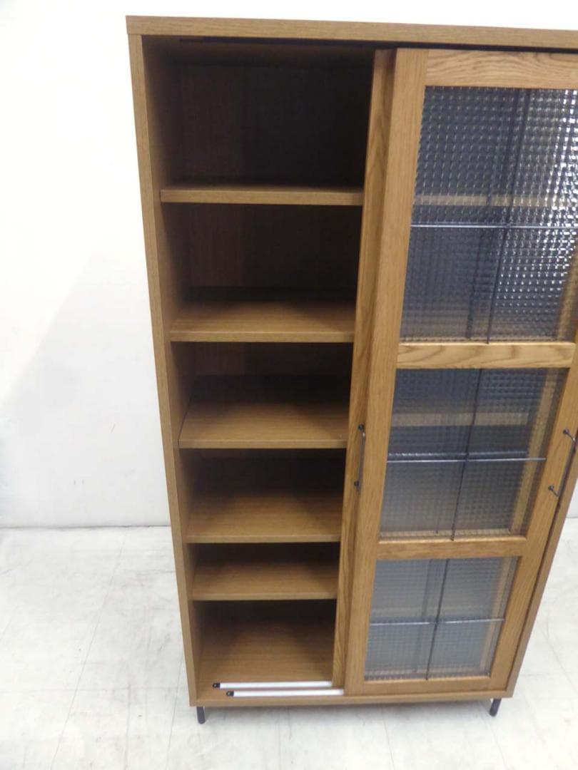 ■adepeche アデペシュ■カデル スライドガラスキャビネット 収納 食器棚