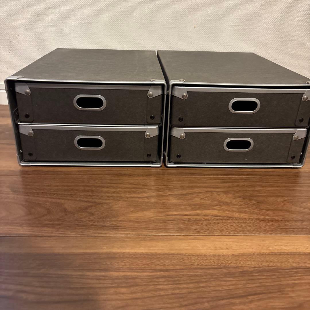 【廃盤品】美品　無印良品 硬質パルプボックス・引出式・２段✖️2