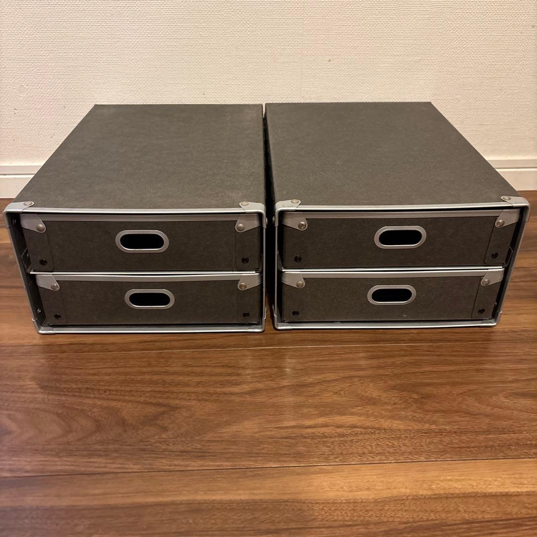【廃盤品】美品　無印良品 硬質パルプボックス・引出式・２段✖️2