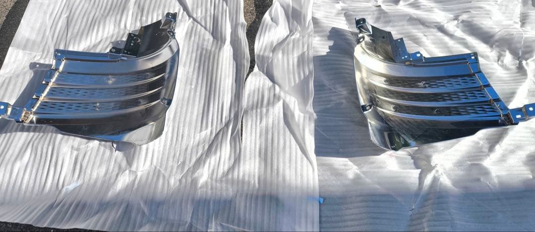 新型スーパーグレート 標準キャブ用 メッキ コーナーパネルロア左右 セット