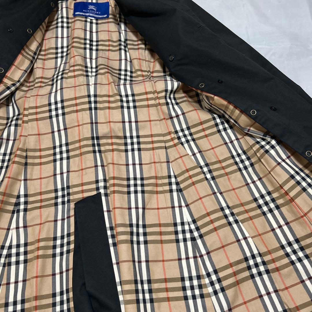バーバリー 希少サイズ40 L トレンチコート ロング丈 ノバチェック ブラッ