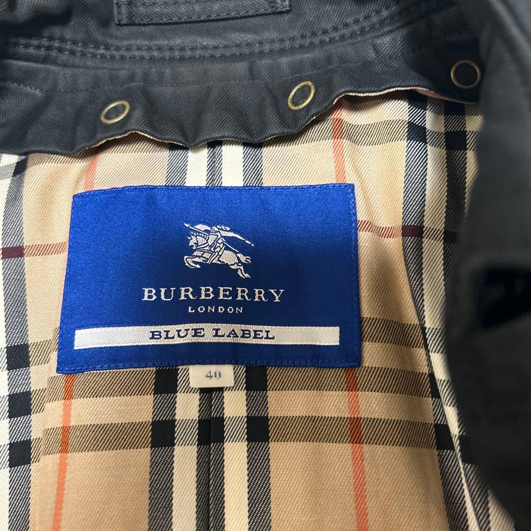 バーバリー 希少サイズ40 L トレンチコート ロング丈 ノバチェック ブラッ
