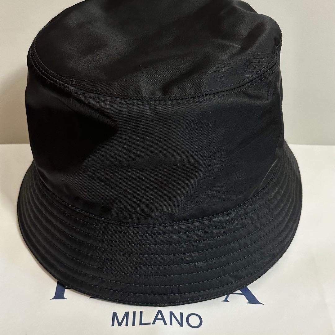 美品 PRADA バケットハット ナイロン XL ブラック