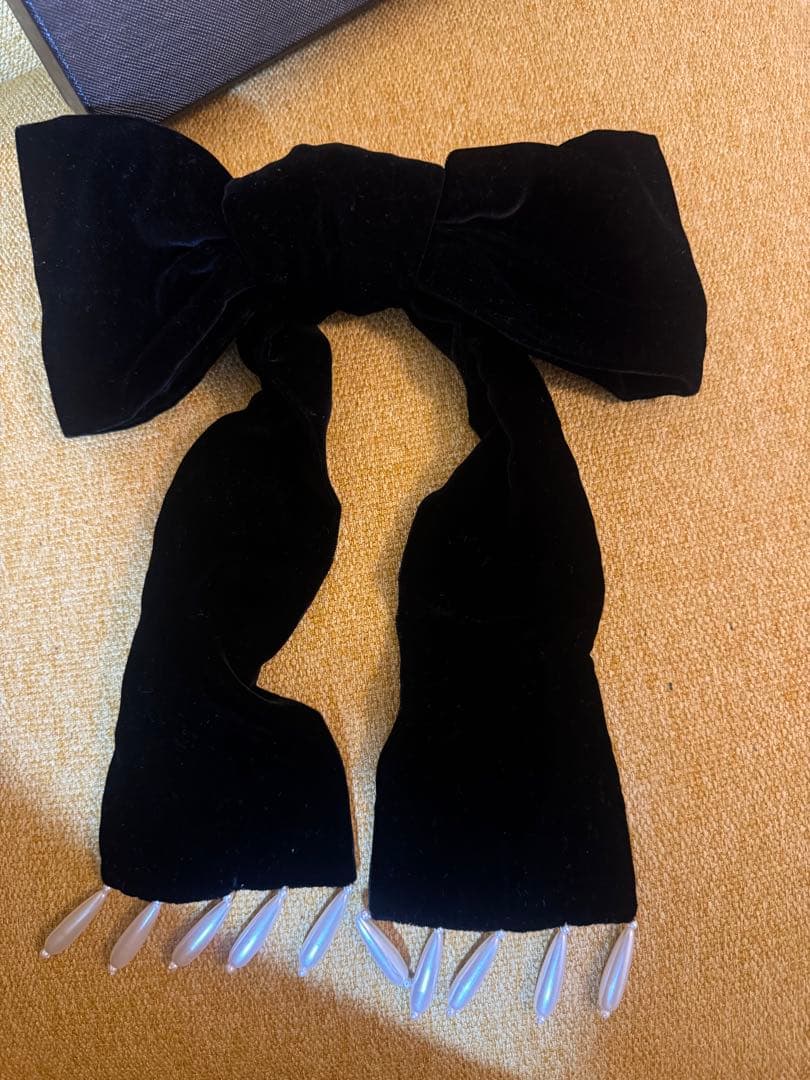 Y*☆様 fetico VELVET BOW HAIR CLIP パール付
