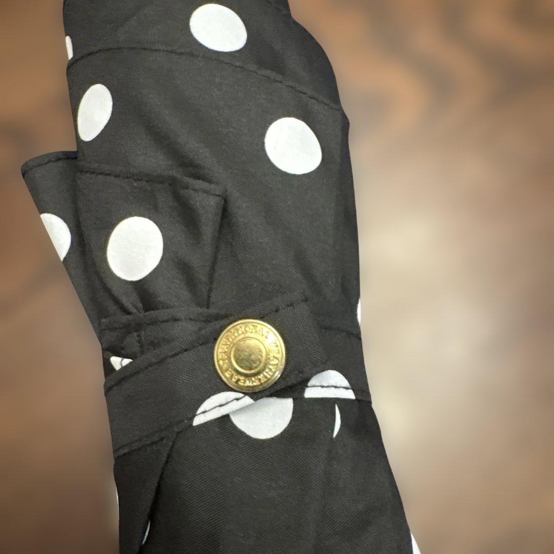 Traditional Weatherwear 折りたたみ傘 黒水玉