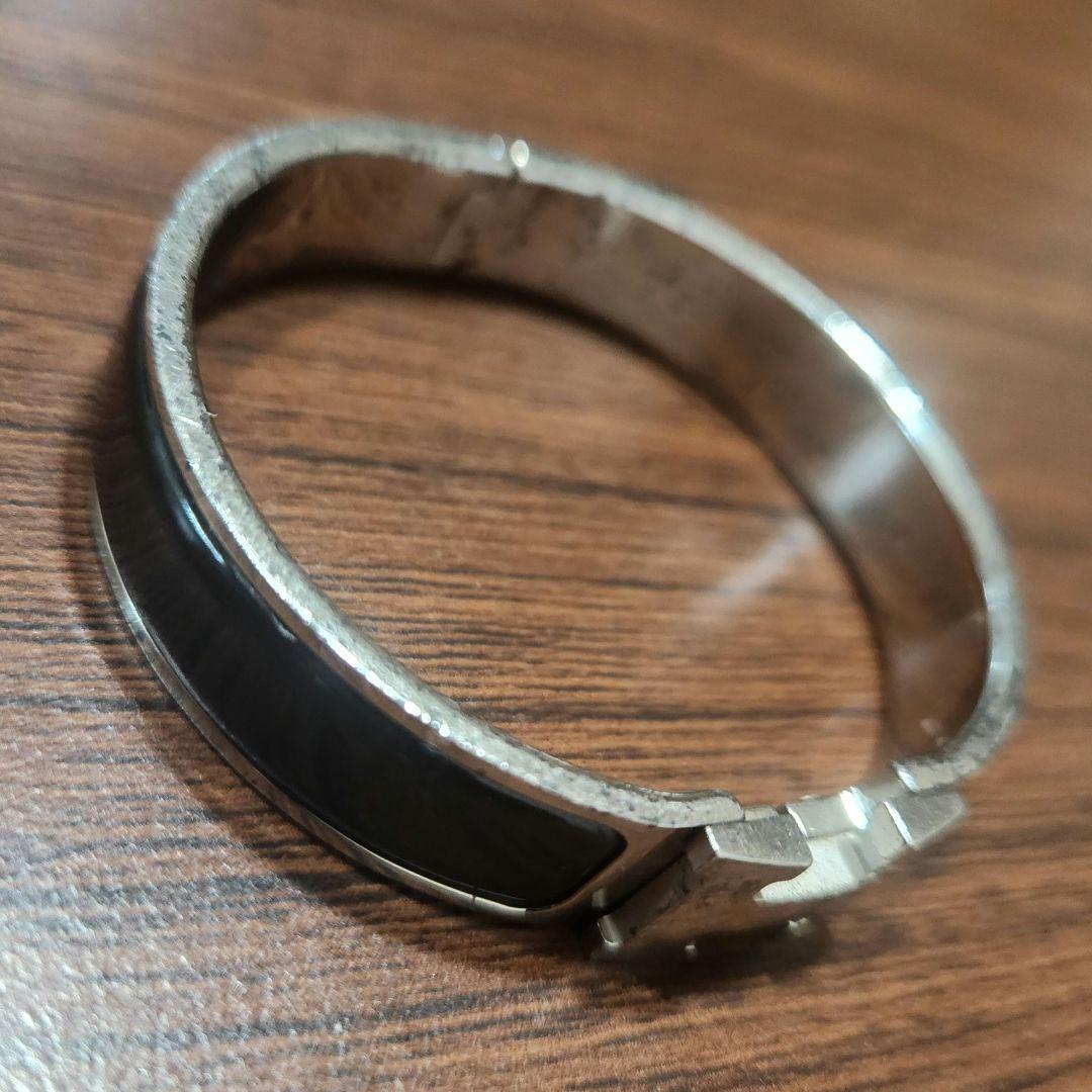 エルメス ブラック Hロゴ バングル 黒