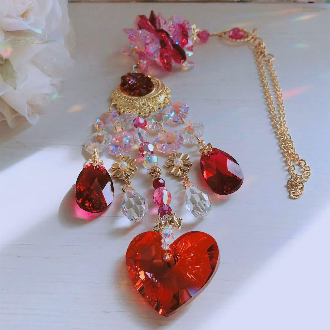 トゥルーリーインラブハート36ミリ✩レッドSWAROVSKIサンキャッチャー