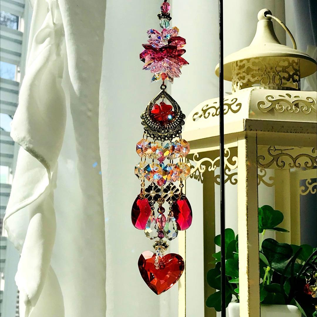 トゥルーリーインラブハート36ミリ✩レッドSWAROVSKIサンキャッチャー