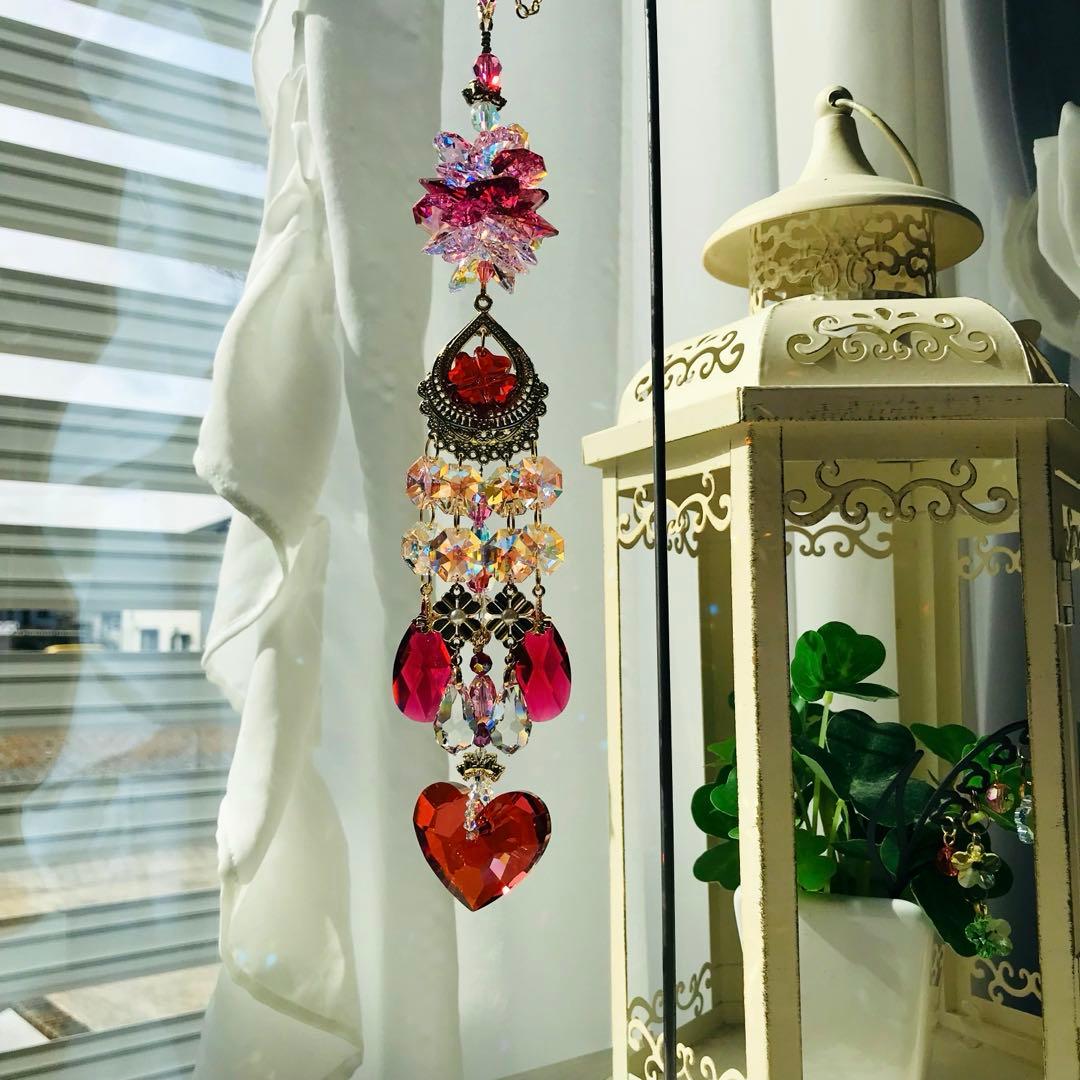 トゥルーリーインラブハート36ミリ✩レッドSWAROVSKIサンキャッチャー