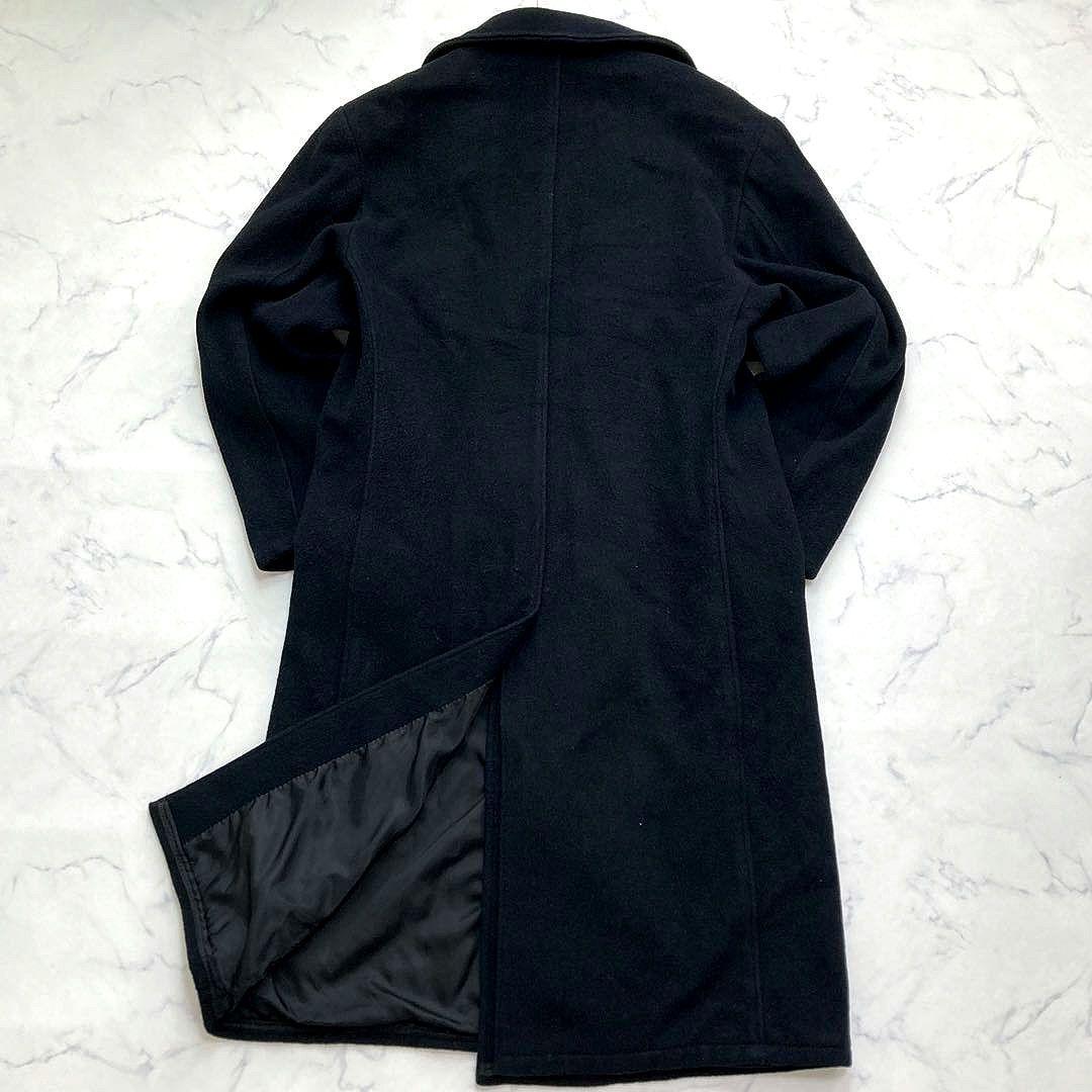 希少 Schott メルトンウール ロングコート ダブルブレスト 40 ブラック