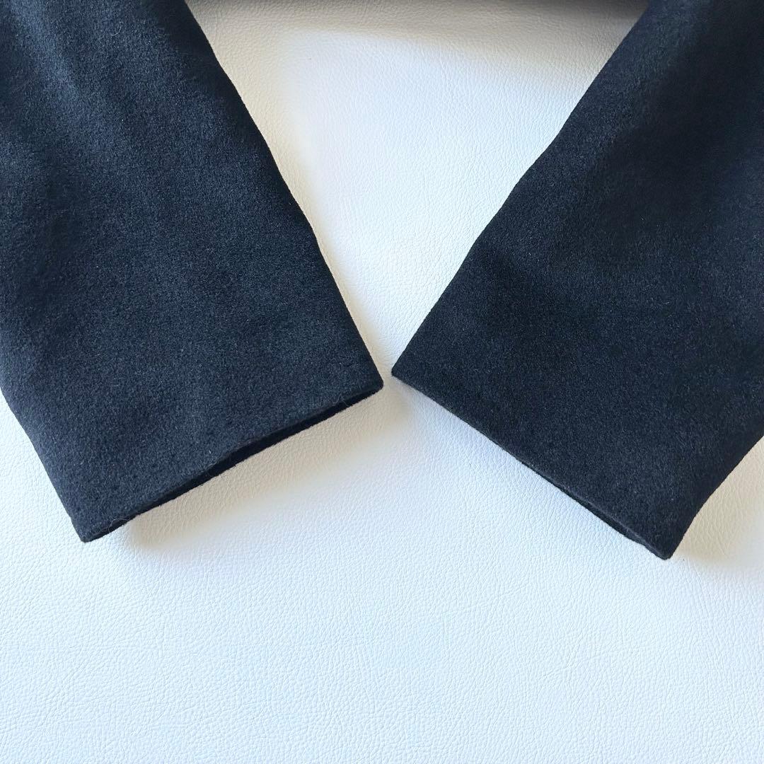 3063y美品 マックスマーラ 銀タグ アンゴラロングコート 黒 大きいサイズ