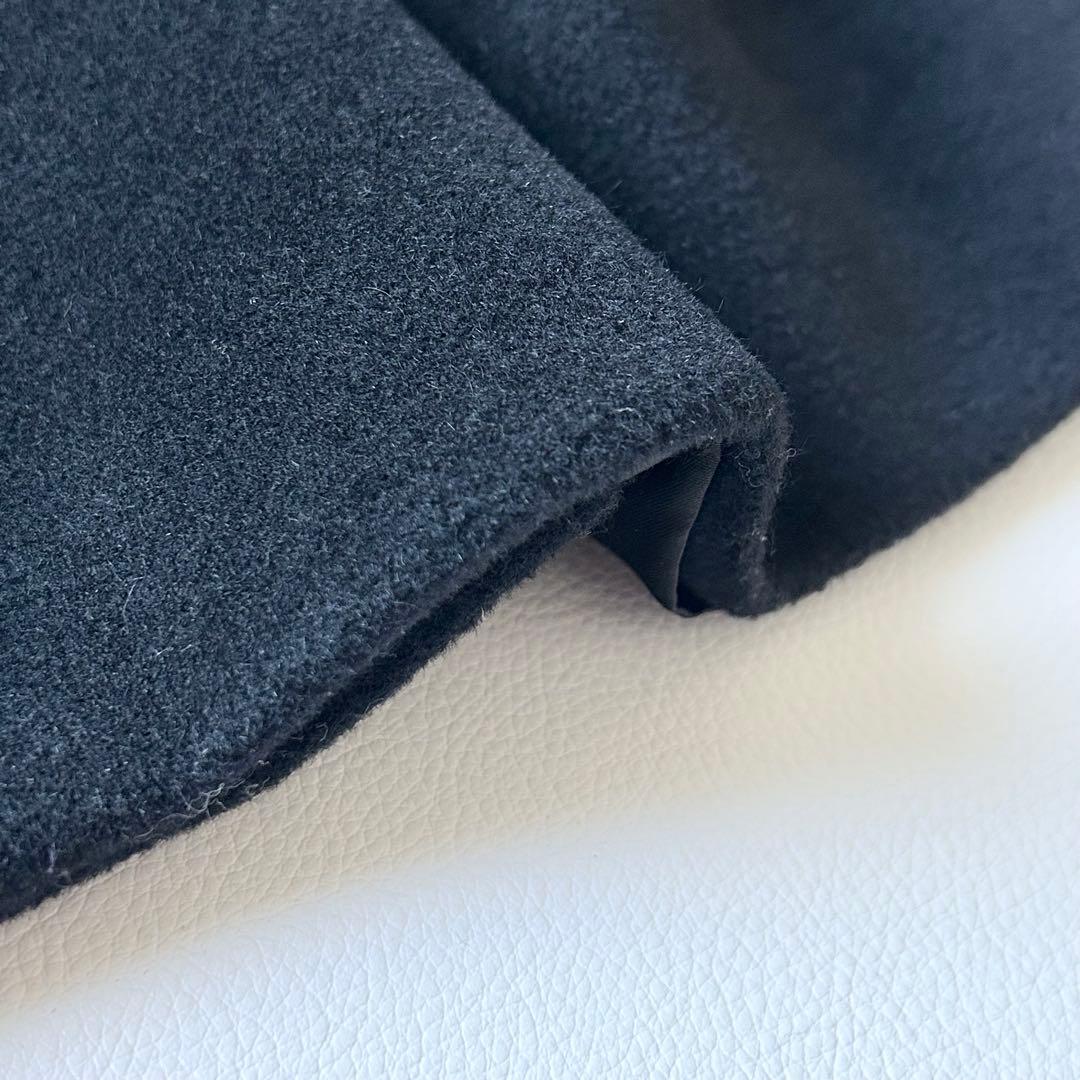 3063y美品 マックスマーラ 銀タグ アンゴラロングコート 黒 大きいサイズ