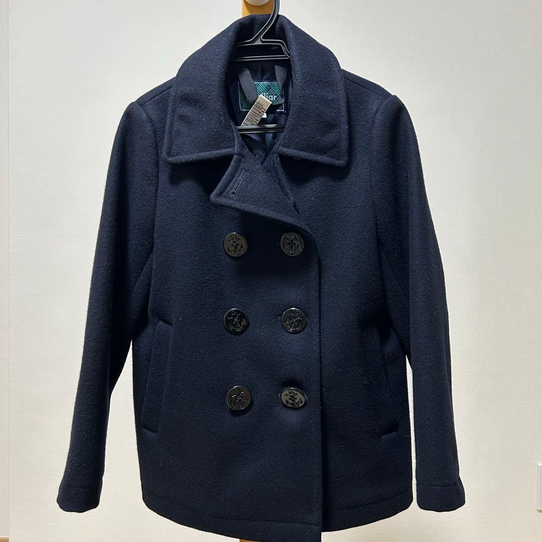 【クリーニング済み☆現行品】ファミリア ネイビー ウール　ピーコート 130cm