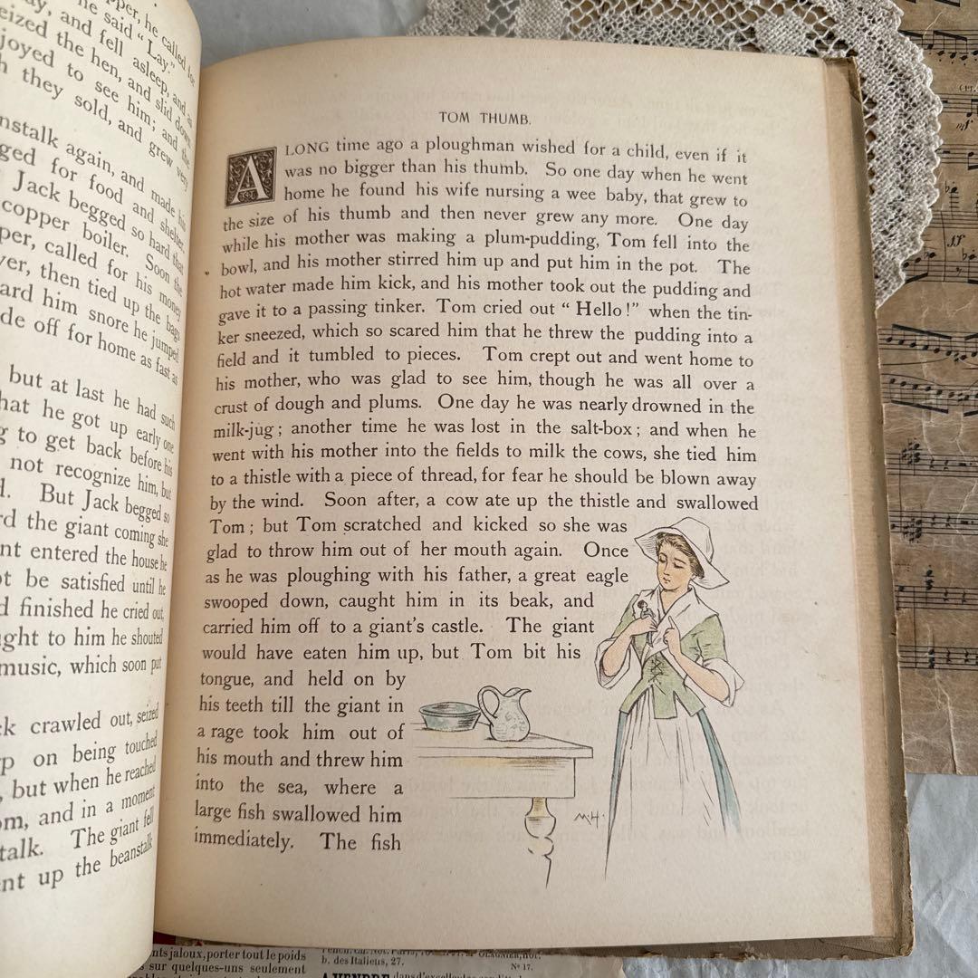 稀少1892年アンティーク愛らしい挿絵の絵本モードハンフリー洋書　童話　古書