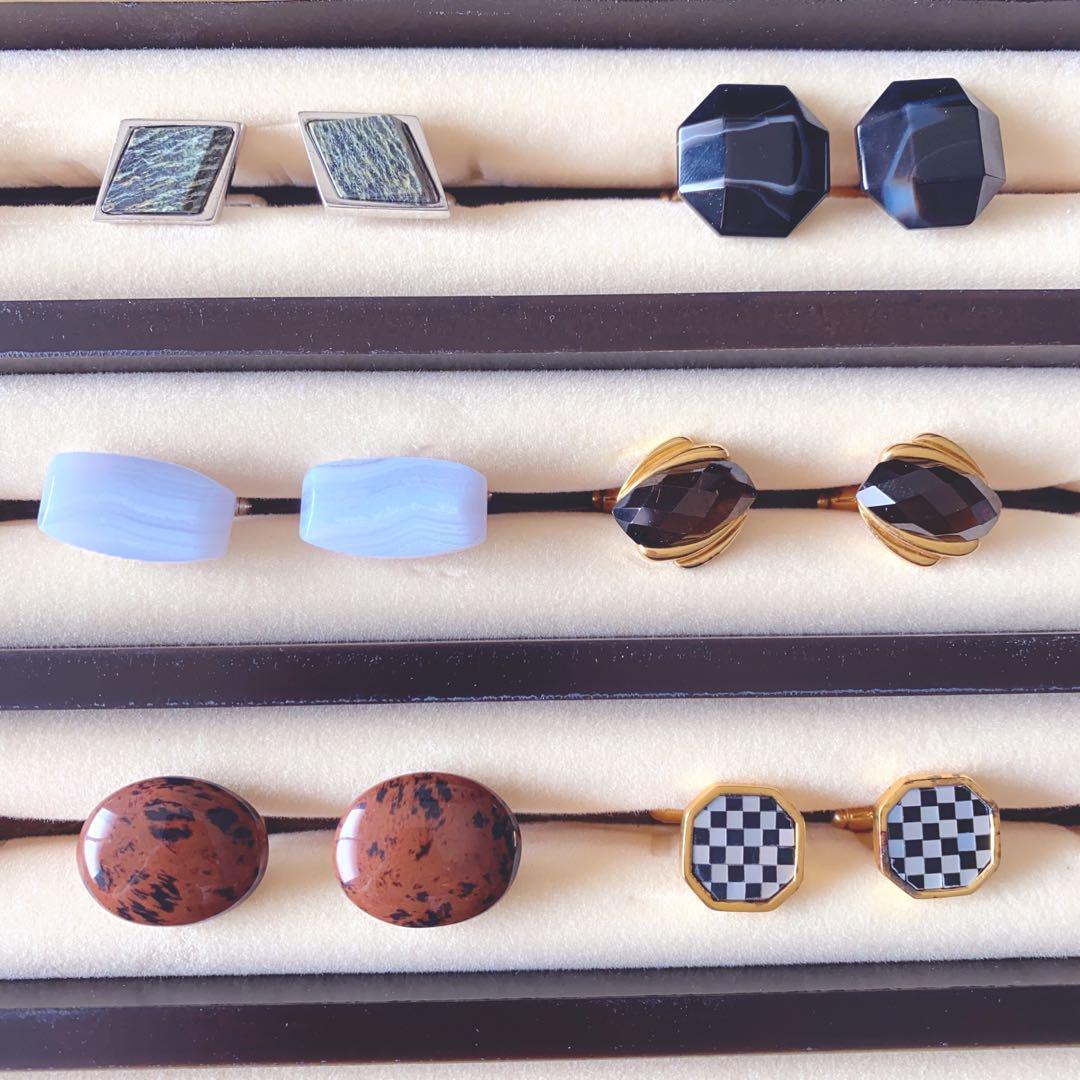 I・E・I 世界の偉大な宝石 天然石 カフス コレクション　収納ボックス付き