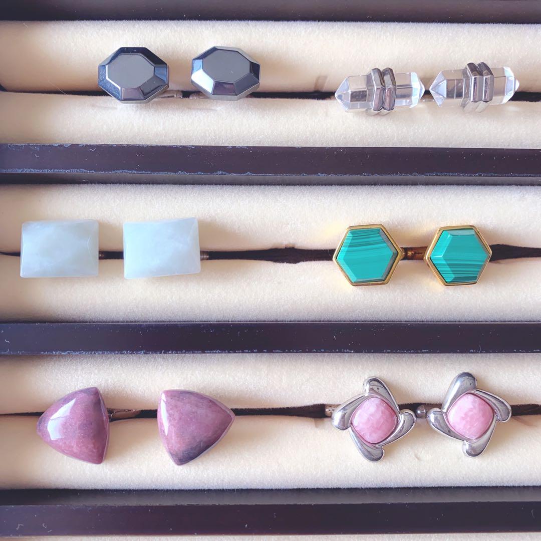 I・E・I 世界の偉大な宝石 天然石 カフス コレクション　収納ボックス付き