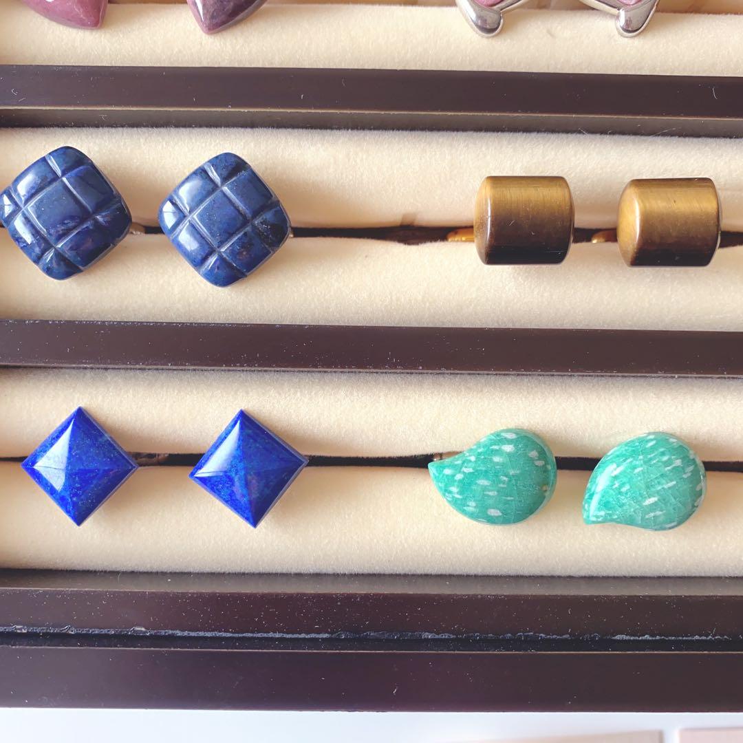 I・E・I 世界の偉大な宝石 天然石 カフス コレクション　収納ボックス付き