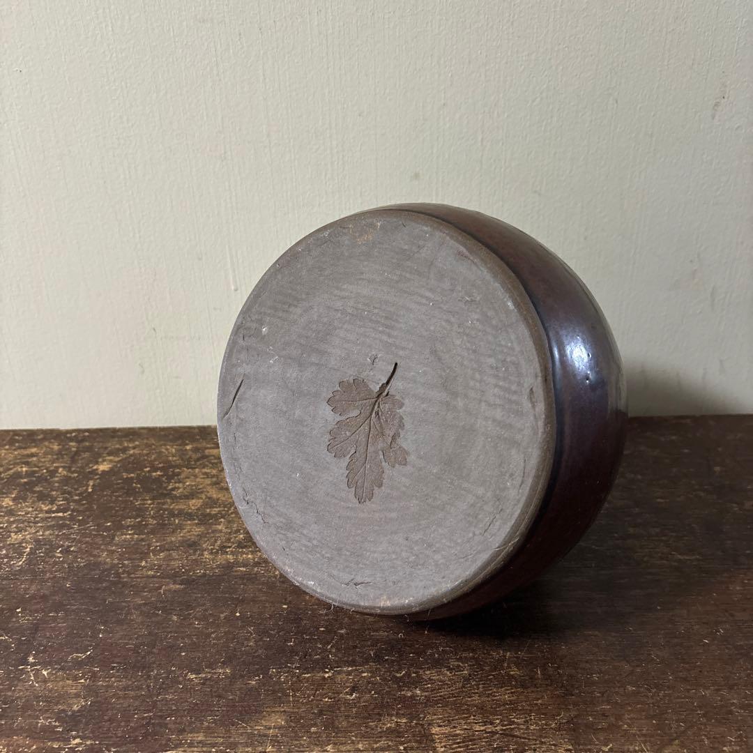 古丹波壺　花入　押し葉　骨董　古道具　アンティーク　花瓶