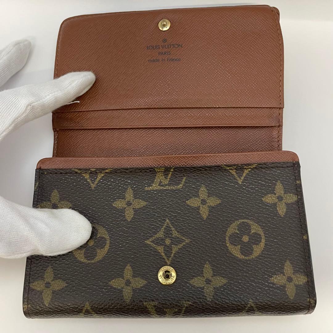 ルイヴィトン　折り財布　ブラウン　L字ファスナー　トレゾール　茶色