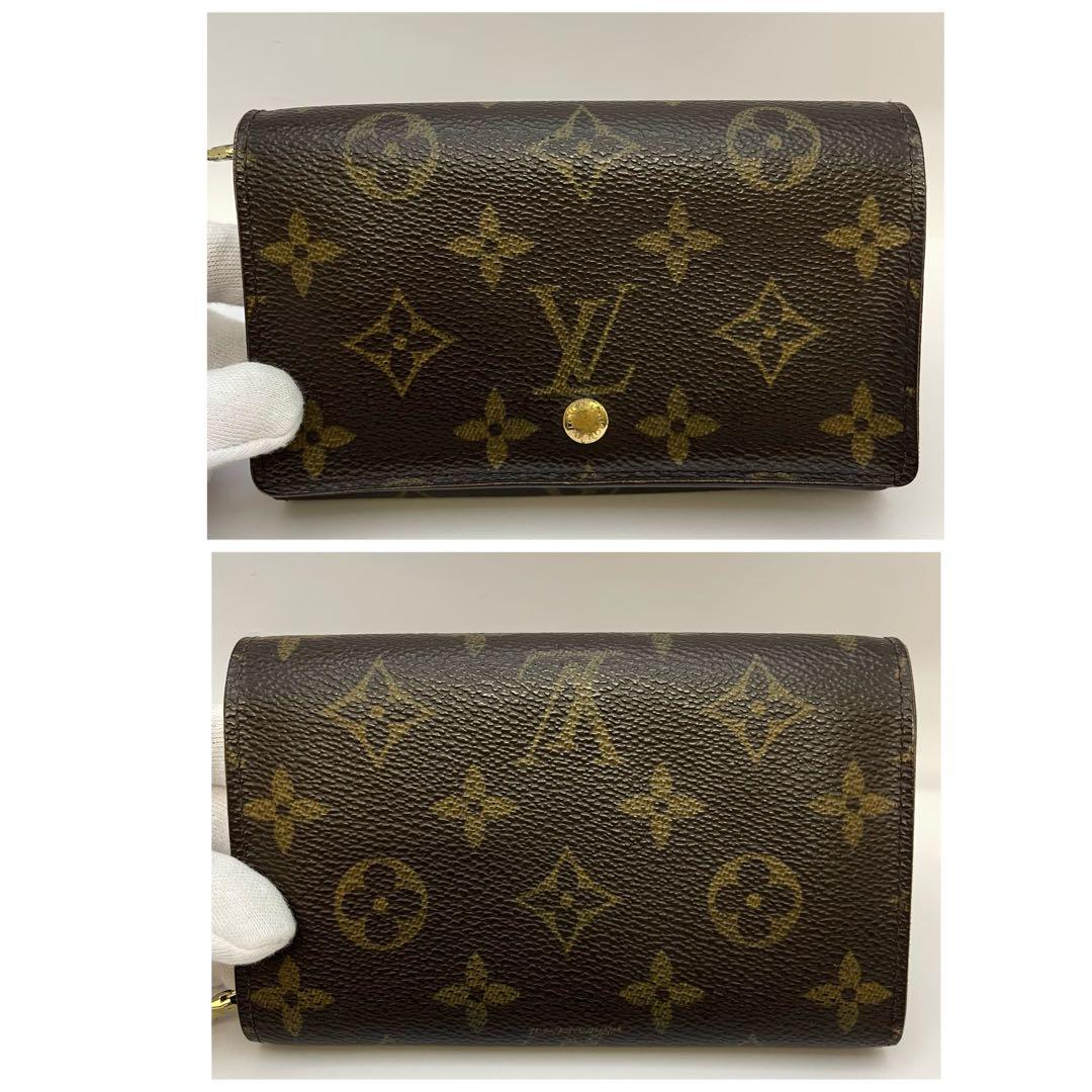 ルイヴィトン　折り財布　ブラウン　L字ファスナー　トレゾール　茶色