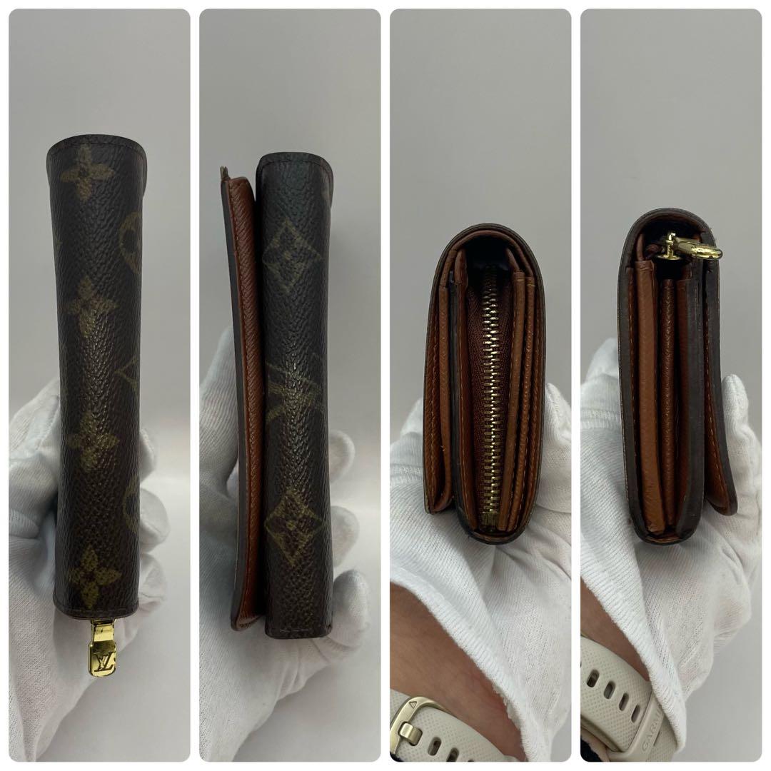 ルイヴィトン　折り財布　ブラウン　L字ファスナー　トレゾール　茶色