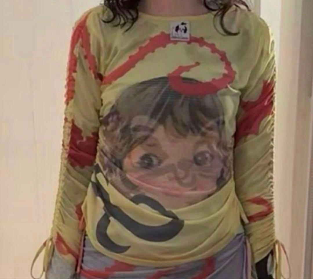 Chopova Lowena バラストメッシュトップ 25SS 長袖Tシャツ m