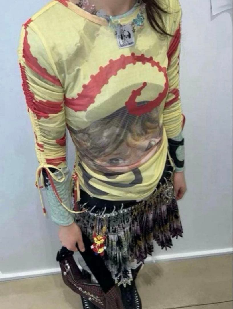 Chopova Lowena バラストメッシュトップ 25SS 長袖Tシャツ m