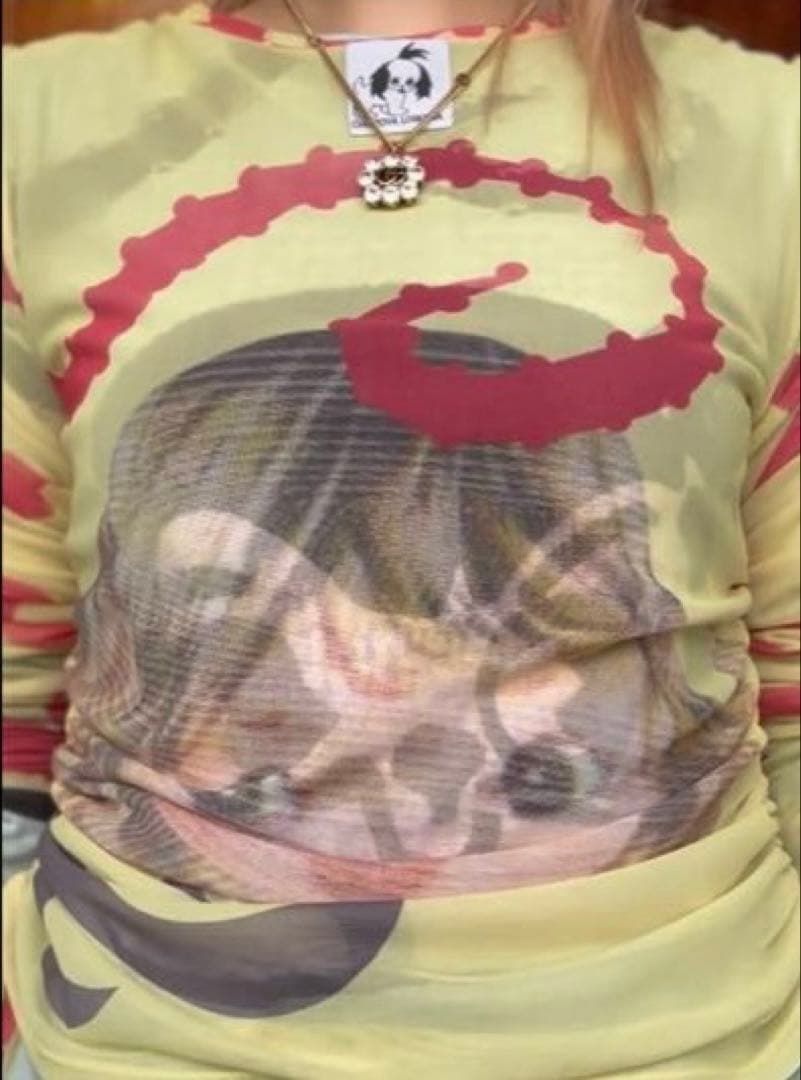 Chopova Lowena バラストメッシュトップ 25SS 長袖Tシャツ m