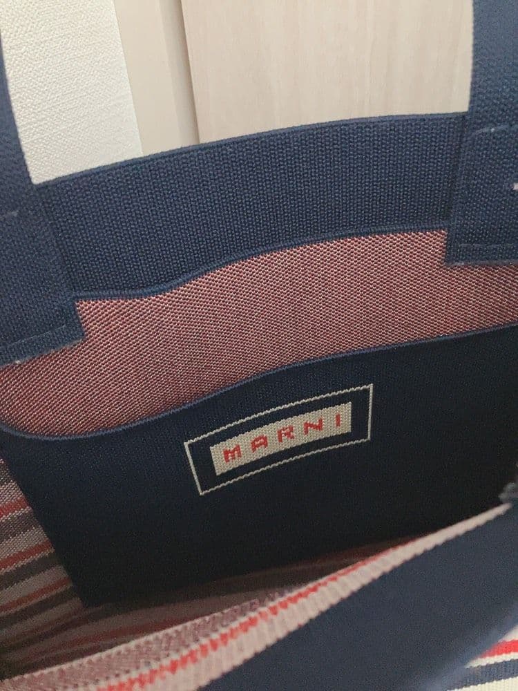 美品　MARNI マルニ　ジャガード　ボーダー　ハンドトートショルダーバッグ