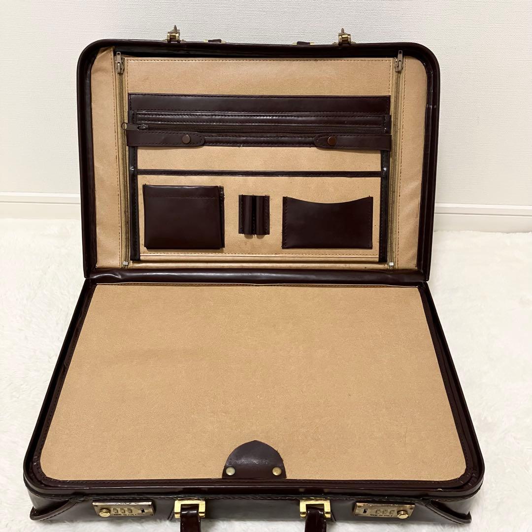 極希少 イタリア製 レザー トランク アンティーク アタッシュケース