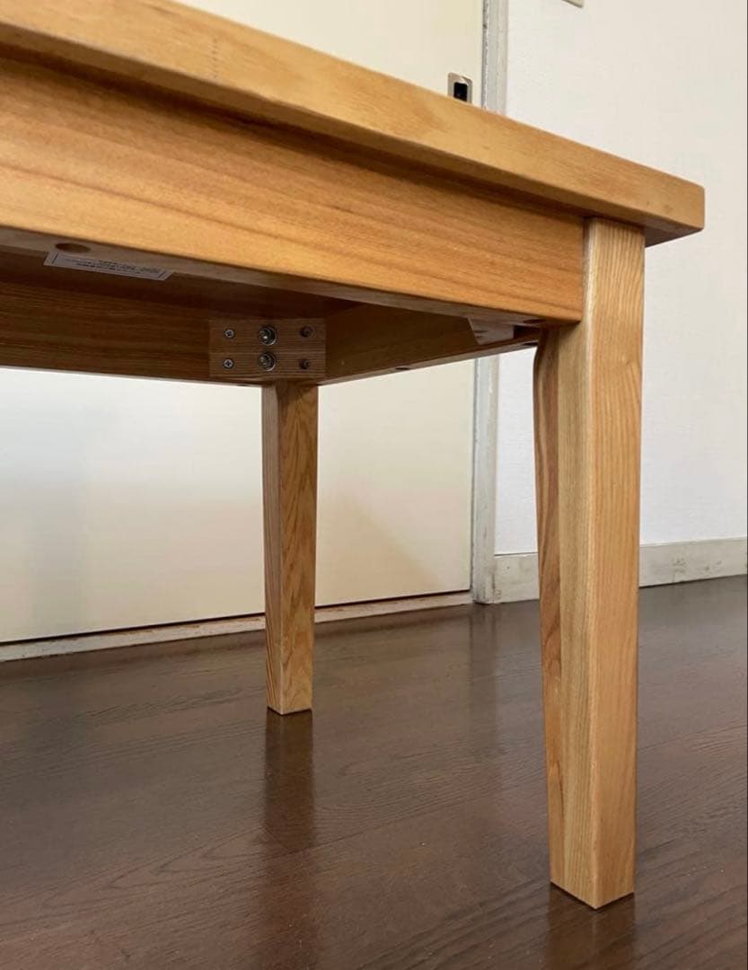 終売品 MUJI 無印良品 タモ材 木製ローテーブル