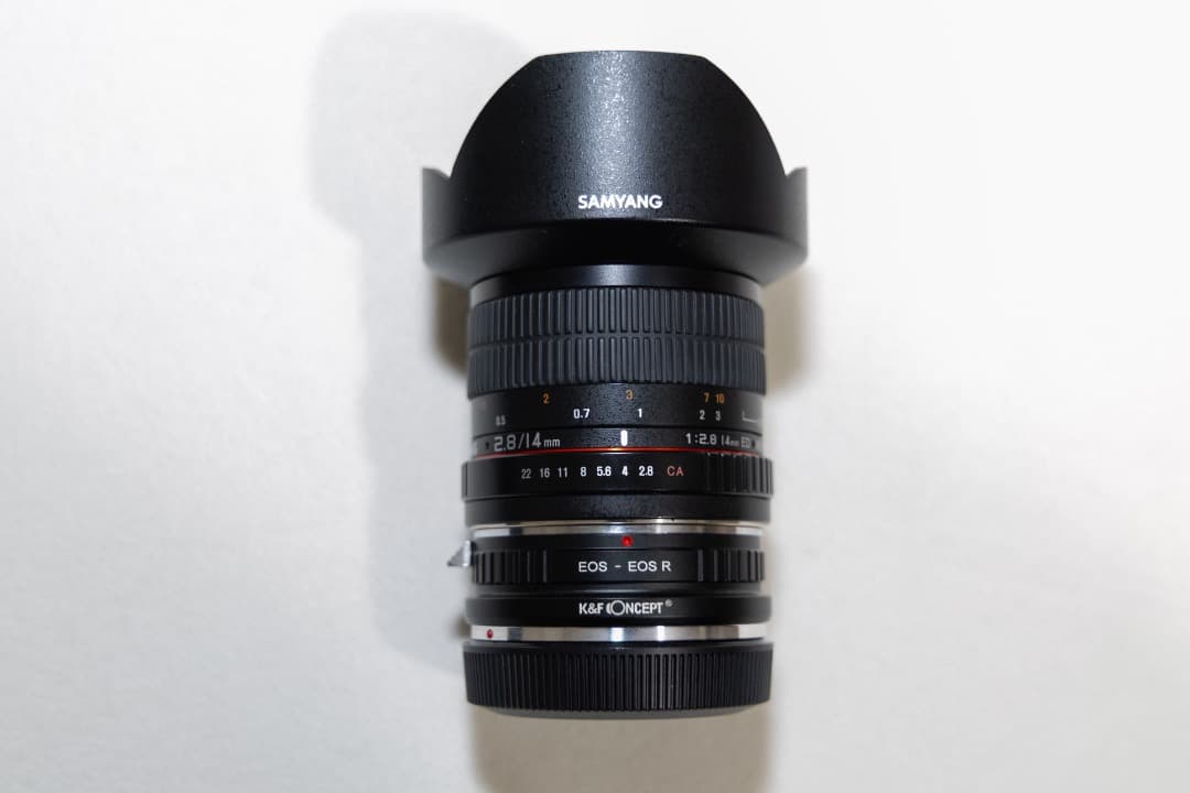 ☆美品☆EF→RFアダプター付き☆SAMYANG 14mm F2.8