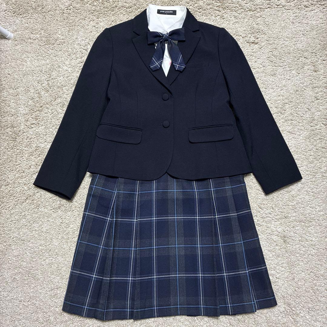 美品　ポンポネット ジュニア　M/150 お受験用　卒服　スーツ セット